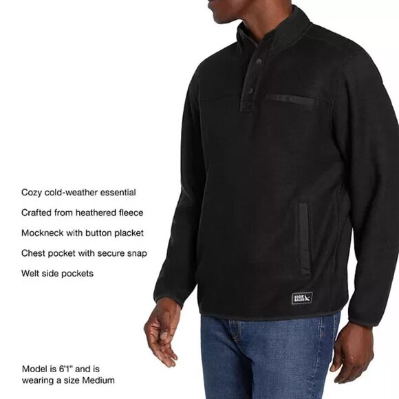 EDDIE BAUER Men's Sweater Fleece Classic Fit Pullover Size Med Heather Black - Picture 2 of 15
